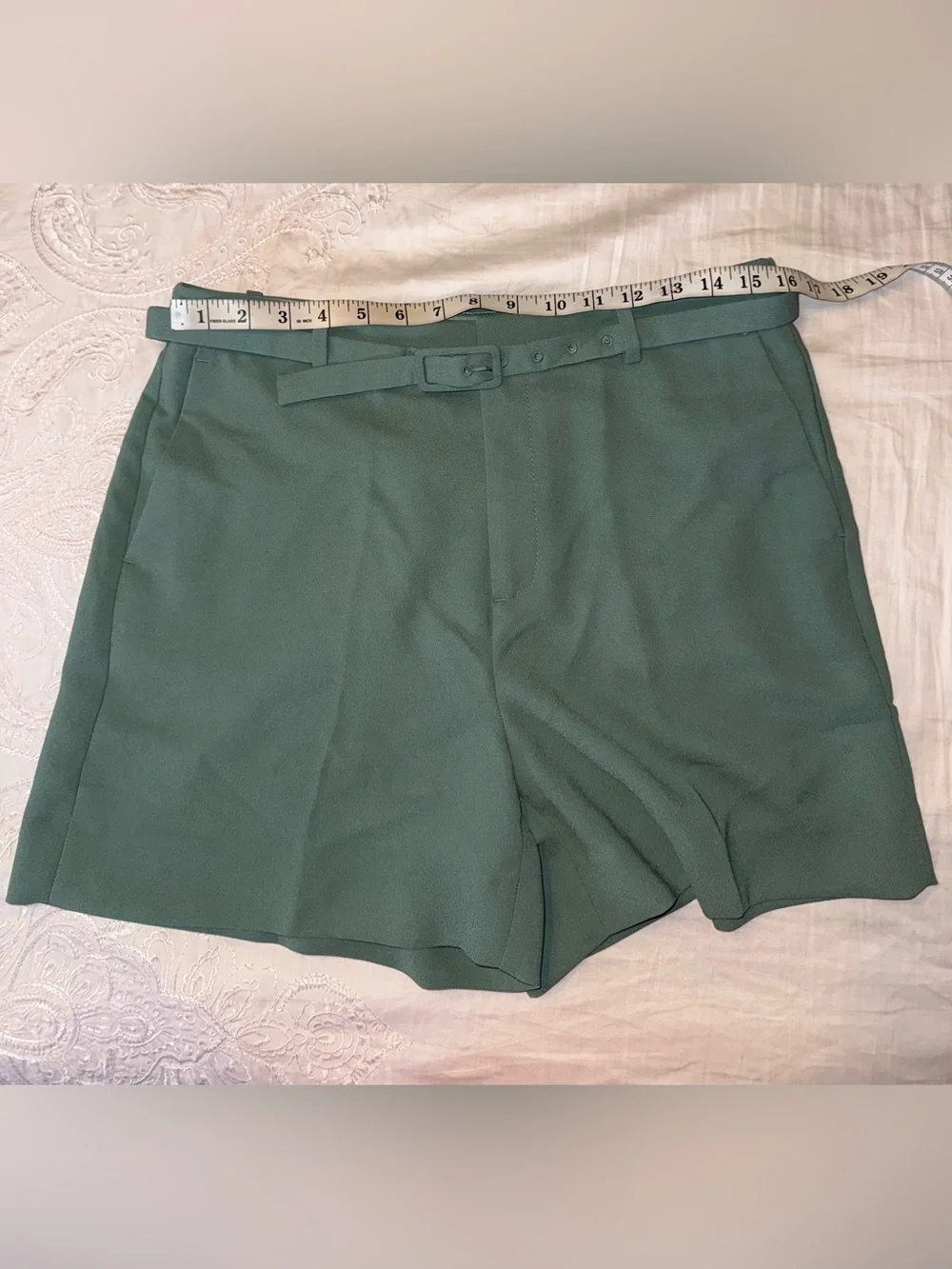 J.Crew Belted Crepe Shorts in Topiary Green NWT Size 10